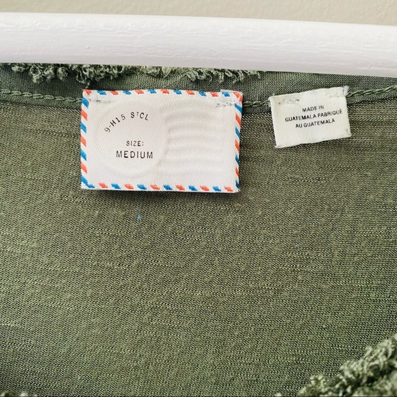 Postmark by Anthro. Short Sleeve Top Green Sz Medium - Picture 4 of 9